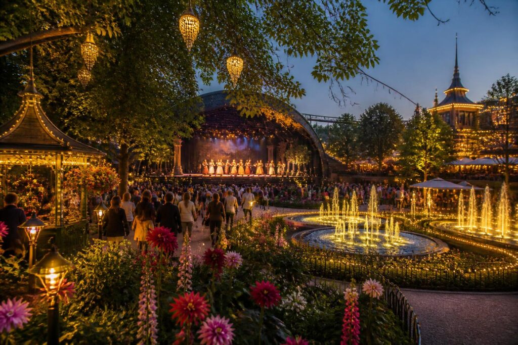 Jardins de Tivoli : un voyage enchanté entre nature et spectacles à Copenhague