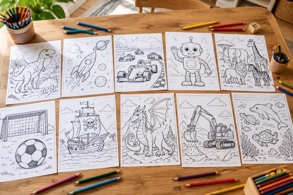 Coloriages pour garçons : 10 thèmes qui plaisent à tous les âges
