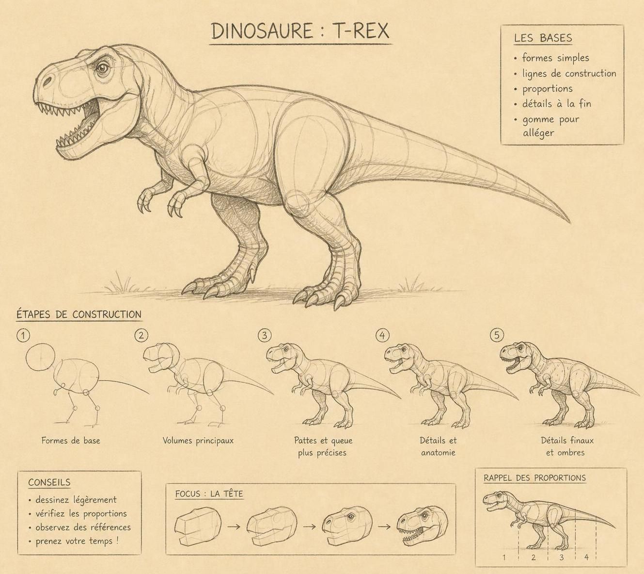 découvrez des astuces simples et efficaces pour dessiner un dinosaure. apprenez à réussir vos croquis préhistoriques facilement, même si vous êtes débutant.