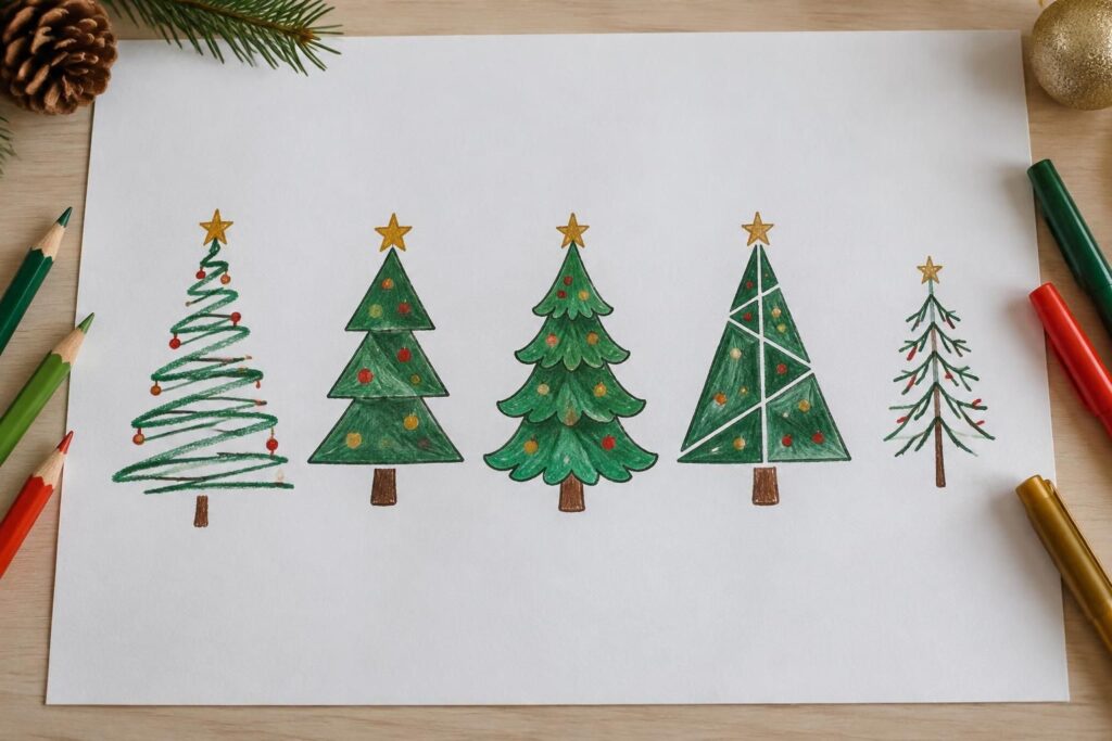 Dessin de sapin de Noël : 5 modèles faciles à reproduire