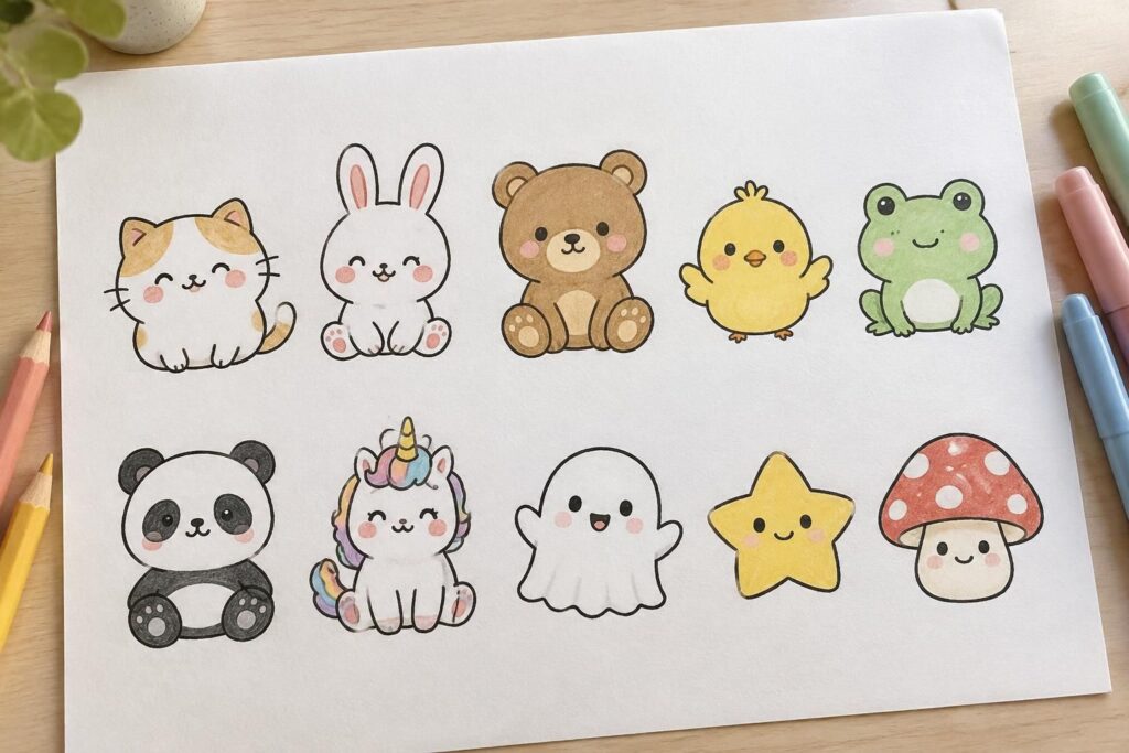 Dessin kawaii facile : 10 personnages à croquer en quelques traits